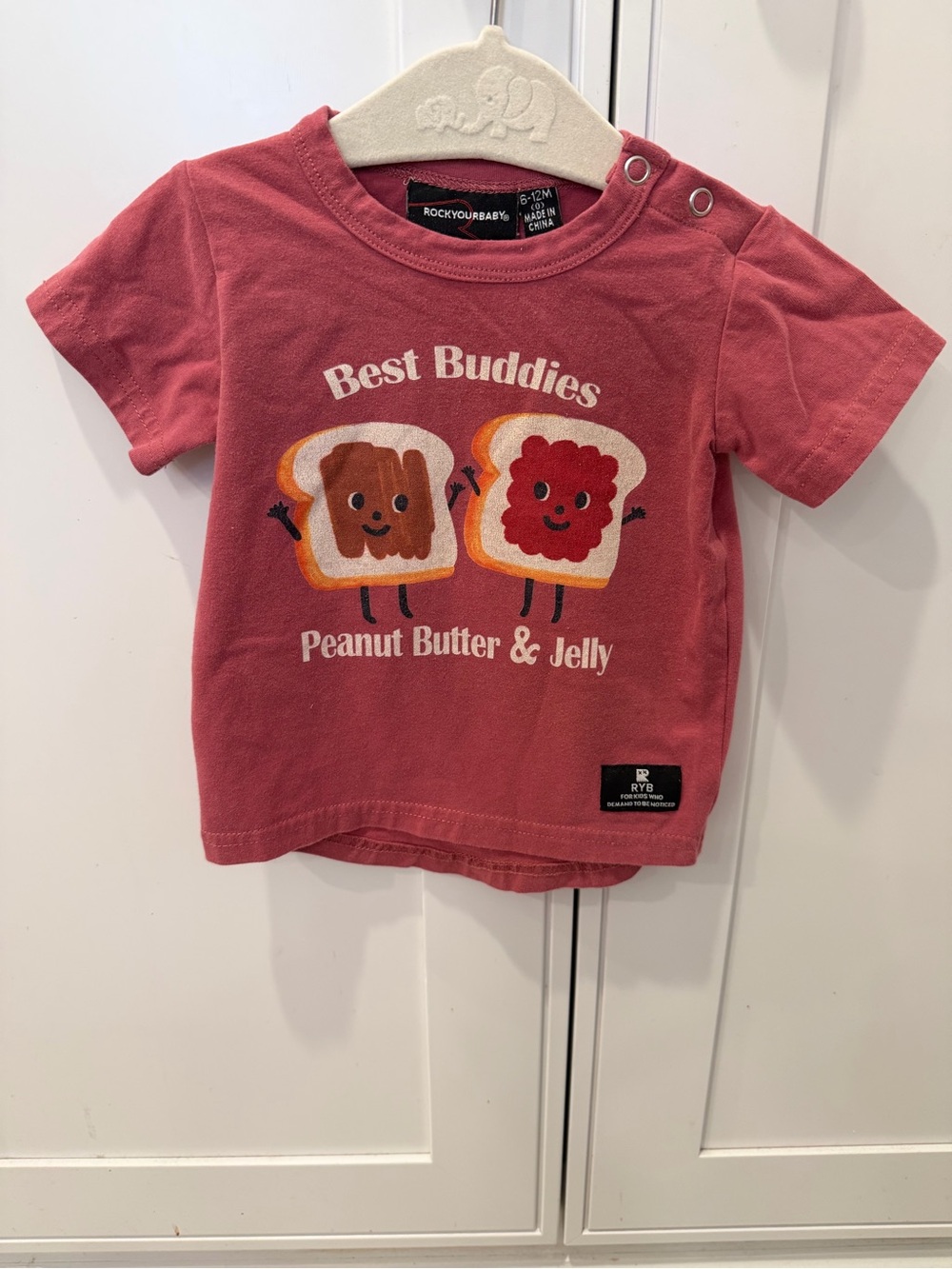 EUC Rock your Baby Peanut Butter & Jelly Tee.  Size 6-12 months.